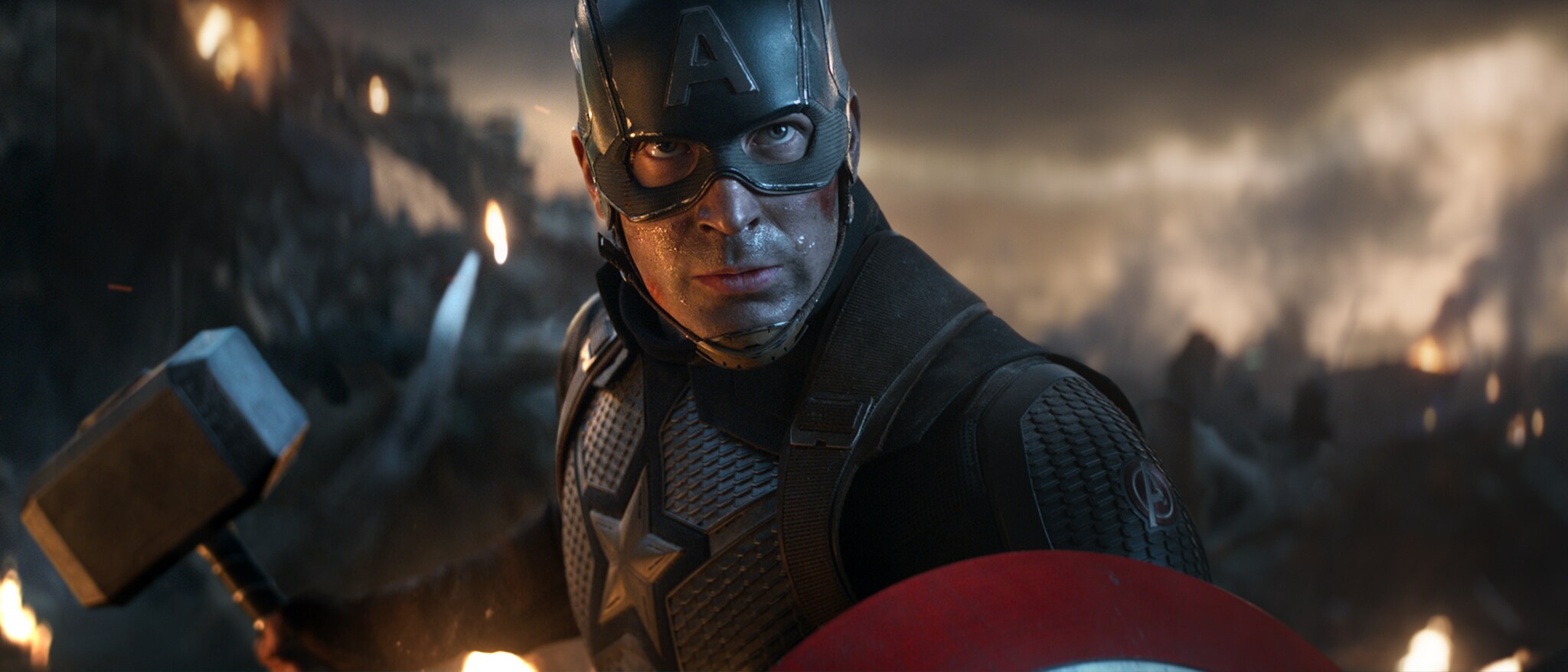 Captain America di Steve Rogers (Chris Evans) in Avengers: Endagem